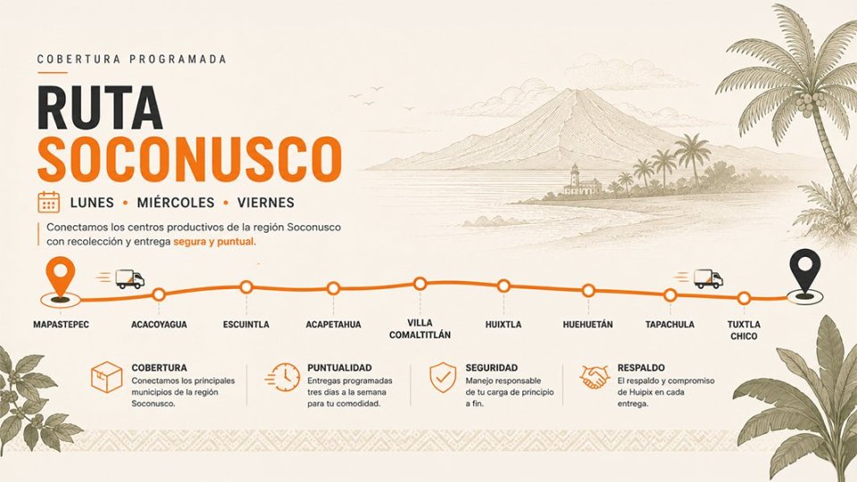 Ruta Soconusco - Huipix Envíos